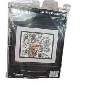 Counted Cross Stitch Kit Cardinals Birds Janlynn Winter Gathering Place Sealed
